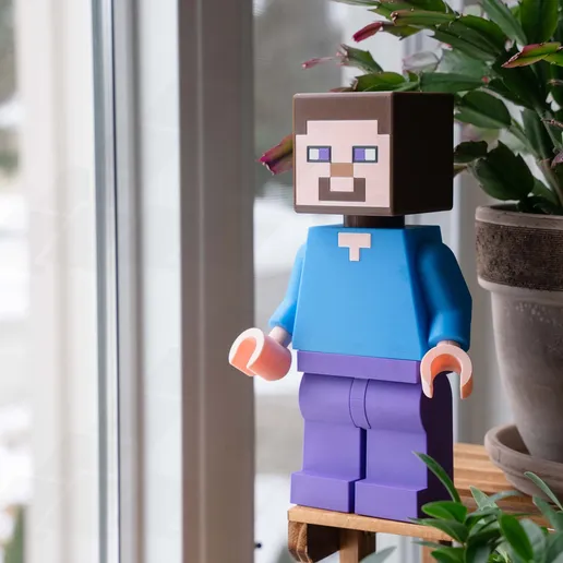 Minecraft Steve Giant Minifigure (16") – Blocky Adventure Awaits!